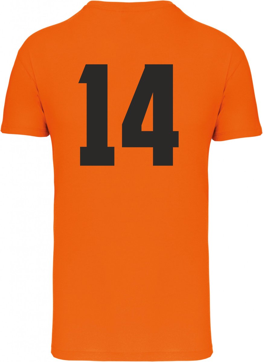 T-shirt Nummer 14 Cruiff | Oranje Holland Shirt | WK 2022 Voetbal | Nederlands Elftal Supporter | Oranje | maat XS